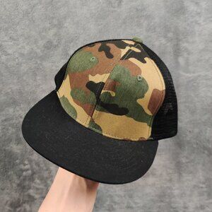 Camouflage Trucker Hat Adult Mens ONE SIZE OSFA Black Mesh Snapback